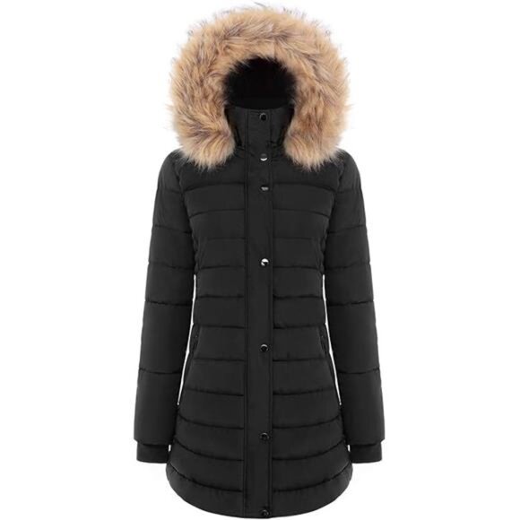 Women's Winter Quilted Puffer Long Coat Jacket - Picture 6 of 6